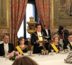 El Presidente Peña Nieto, durante su discurso en la cena de gala.