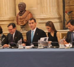 Su Alteza Real el Príncipe de Asturias durante su intervención
