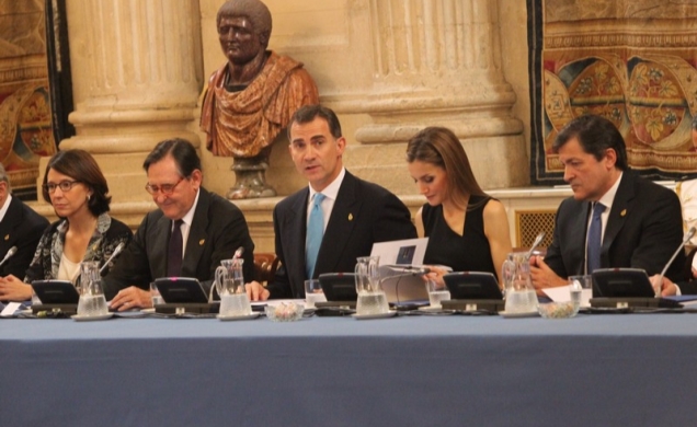 Su Alteza Real el Príncipe de Asturias durante su intervención