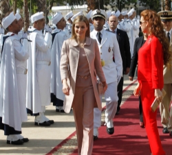 Doña Letizia junto a la Princesa Lalla Salma a su llegada al Centro de Investigación del Cáncer