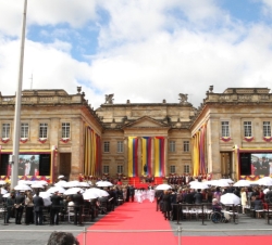 Vista de la fachada del Capitolio Nacional durante la ceremonia de toma de posesión.