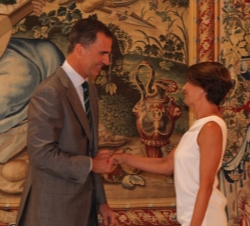 ​Don Felipe recibe a la presidenta del Parlamento de las Illes Balears, Margalida Durán