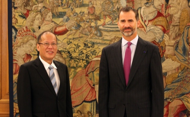 Su Majestad el Rey con Su Excelencia el Presidente de la República de Filipinas, Sr. Benigno Simeon Aquino III