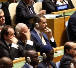 Su Majestad el Rey durante la ceremonia de Apertura del Debate General del 69º Periodo de Sesiones de la Asamblea General de Naciones Unidas