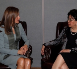 Doña Letizia, con la directora general de la Organización Mundial de la Salud (OMS/WHO), Margaret Chan. 