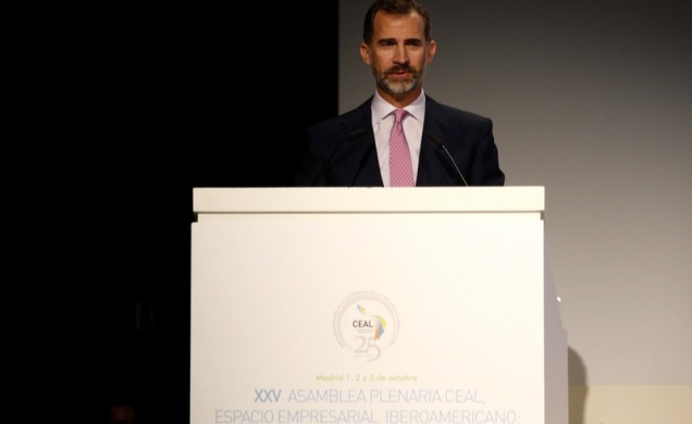 Su Majestad el Rey, durante su intervención.