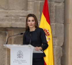 Doña Letizia, durante sus palabras.