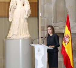 Doña Letizia, durante sus palabras.