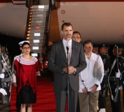 Su Majestad el Rey pronuncia unas breves palabras a su llegada a México para asistir a la XXIV Cumbre Iberoamericana