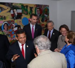Don Felipe, con el ministro de Asuntos Exteriores y de Cooperación, los Presidentes de México, Chile, Uruguay, Guatemala y Perú y la Secretaria Genera