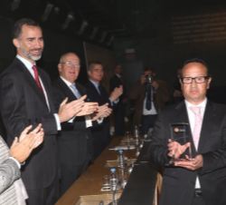 Don Felipe durante la entrega de uno de los premios
