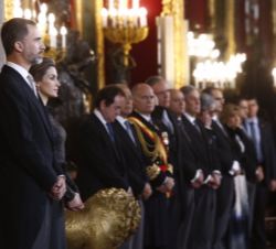 Sus Majestades los Reyes durante la recepción al Cuerpo Diplomático