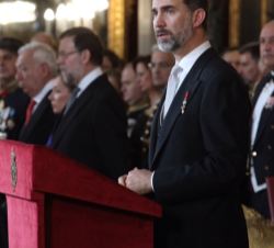 Don Felipe durante sus palabras en la recepción al Cuerpo Diplomático