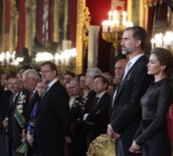Sus Majestades los Reyes durante la recepción al Cuerpo Diplomático