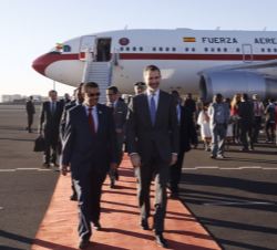 Su Majestad el Rey, con el ministro de Asuntos Exteriores de Etiopía, Tedros Adhanom Ghebreyesus.