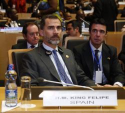 Don Felipe, durante la ceremonia de apertura de la 24ª Sesión Ordinaria de la Asamblea de Jefes de Estado y de Gobierno de la Unión Africana.
