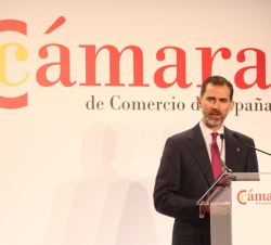 Su Majestad el Rey, durante sus palabras en el acto de presentación de la Cámara de Comercio de España.