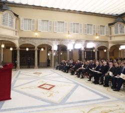 Vista del Patio de los Borbones durante el discurso de Don Felipe.