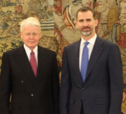 Su Majestad el Rey junto al Presidente de la República de Islandia, Ólafur Ragnar Grímsson, momentos antes del encuentro