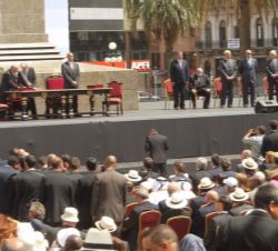 Vista de la Plaza de la Independencia durante el acto de toma de posesión
