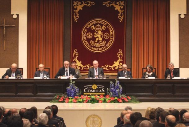 Don Juan Carlos preside el acto de presentación de la Cátedra America Latina de la Universidad Pontificia Comillas