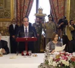El Presidente Al-Sisi, durante su intervención. 