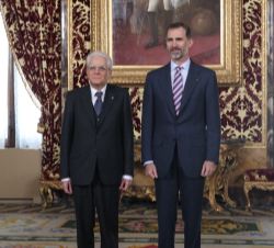 Su Majestad el Rey junto al Presidente Italiano durante el encuentro que ambos mantuvieron