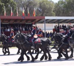 Una Unidad de Caballería desfila ante Sus Majestades los Reyes