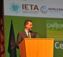 Su Majestad el Rey durante sus palabras en la apertura de la conferencia