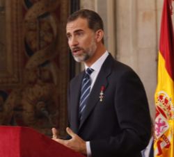 Su Majestad el Rey durante su intervención en el acto institucional conmemorativo del XXX Aniversario de la firma del Tratado de Adhesión de España a 
