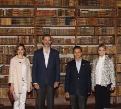 Sus Majestades los Reyes visitaron la Biblioteca Conventual del Museo Virreinal de Guadalupe