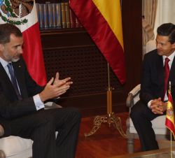 El Rey y el Presidente de México, durante el encuentro que mantuvieron ambos Jefes de Estado.