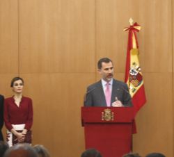 Su Majestad el Rey durante su intervención en el encuentro con la colectividad española residente en México