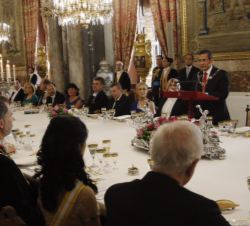El Presidnete de Perú durante su intervención en la cena de gala