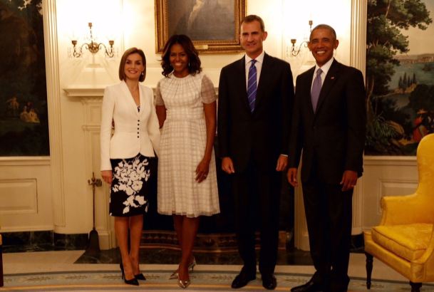 Sus Majestades los Reyes con el presidente Barack Obama y su esposa Michelle