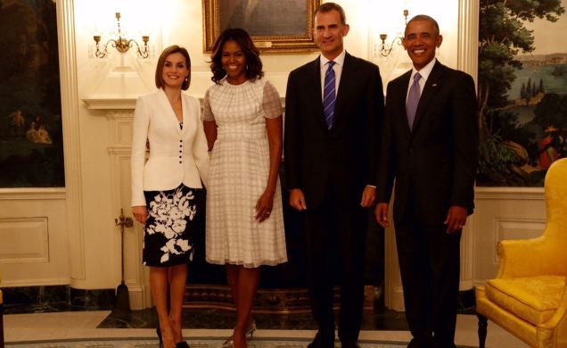 Sus Majestades los Reyes con el presidente Barack Obama y su esposa Michelle