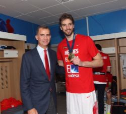 El Rey, con Pau Gasol