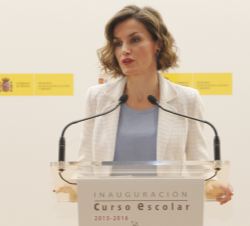 Doña Letizia, durante su intervención
