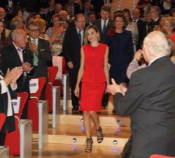 Doña Letizia a su llegada al auditorio del Fórum Evolución Palacio de Congresos de Burgos