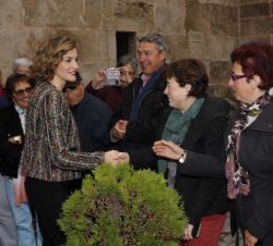 La Reina saluda a los ciudadanos que acudieron a recibirla