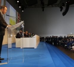 El secretario general de las Naciones Unidas, Ban Ki-Moon, durante su intervención