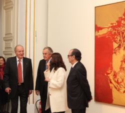 Don Juan Carlos, la vicepresidenta del Gobierno y ministra de la Presidencia, el presidente del Consejo de Administración de Patrimonio Nacional, la c