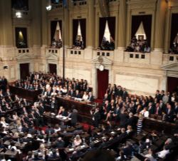 Vista general del Congreso Nacional argentino durante la ceremonia
