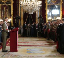 Don Felipe durante su intervención en el Salón del Trono del Palacio Real