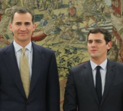 Su Majestad el Rey y Albert Rivera Díaz, de Ciudadanos-Partido de la Ciudadanía (C´s)