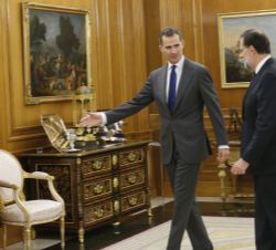 Don Felipe junto a Mariano Rajoy Brey, del Partido Popular (PP)