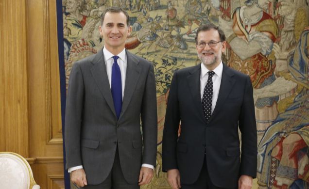Don Felipe junto a Mariano Rajoy Brey, del Partido Popular (PP)