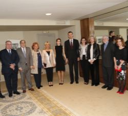 Don Felipe y Doña Letizia acompañados de los vocales del Patronato de la Fundación Víctimas del Terrorismo