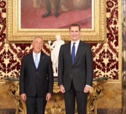 Su Majestad el Rey con el Presidente de la República Portuguesa, Marcelo Rebelo de Sousa