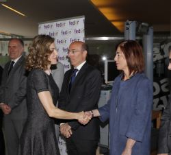 Su Majestad la Reina recibe el saludo de la consejera de Educación, Política Lingüística y Cultura del Gobierno Vasco, Cristina Uriarte